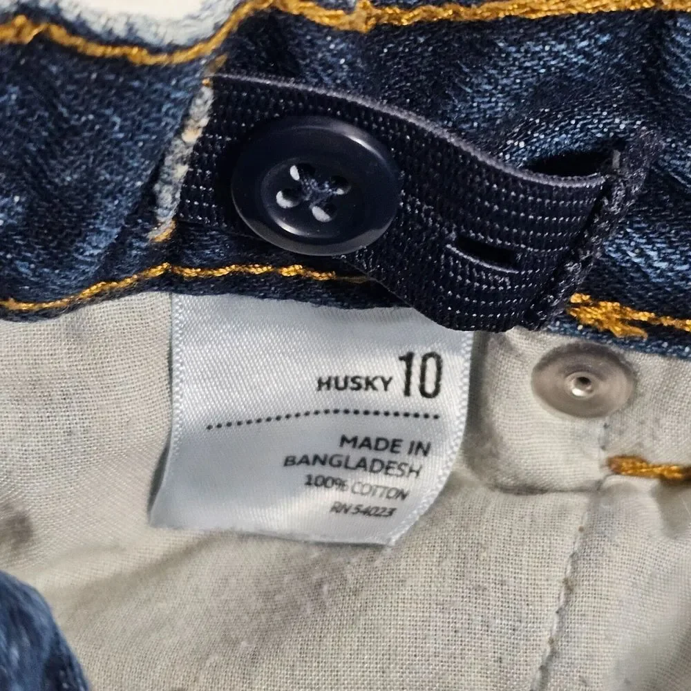 Old Navy Boot-Cut Jeans Denim Whisker Dark Wash Blue Kids Boys Size‎ 10 (28x23)